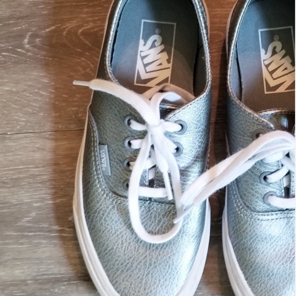 Vans Shoes - Vans authentic silver leather decon sneakers 6